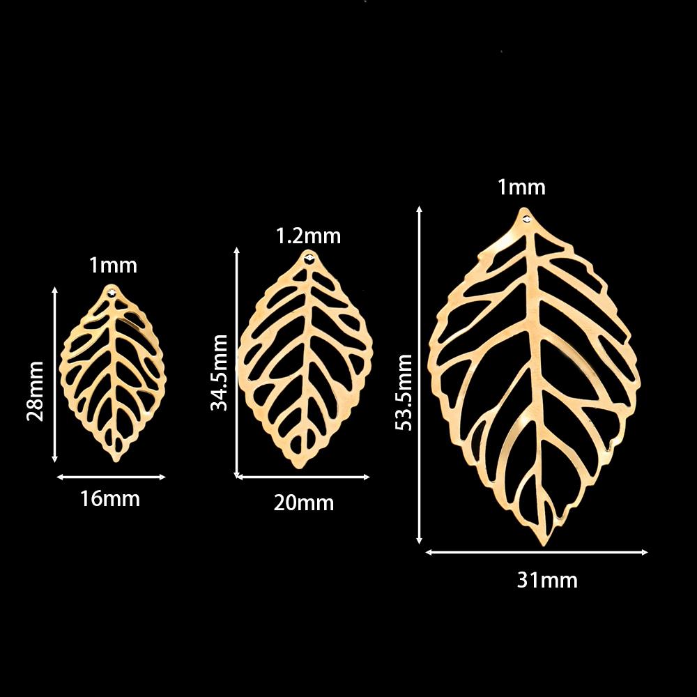 50Pcs/Lot Hollow Tree Leaves Charms Pendants for DIY Earrings Necklace Bracelet Jewelry Making Findings Accessories Supplies