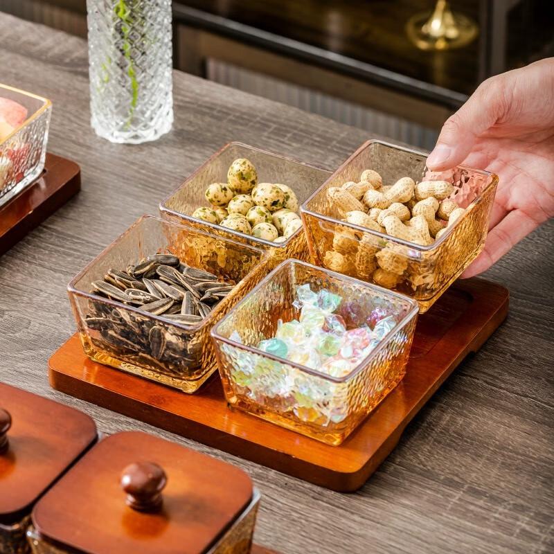 Elegant Glass Divided Snack & Fruit Tray with Lid
