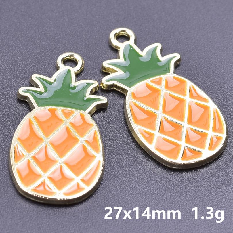 20 Stück Lebensmittel-Accessoires Rote Erdbeere Kirsche Emaille-Anhänger Für Schmuckherstellung Großhandel Frucht Banane Avocado Anhänger Anhänger-Zubehör