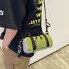 Breathable Men Cylindrical Bag Lightweight Contrast Color Purse Small Nylon Handbag  Couple