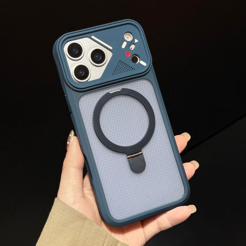 Metal Ring Holder For Magnetic Phone Case For For Iphone 17 16 1 14 13 12 Pro Max Plus Matte Heat Dissipation Cover