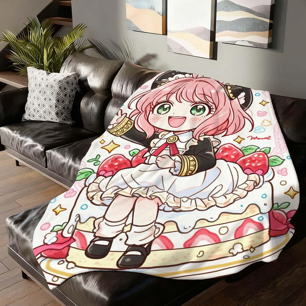 Anime SPY FAMILY Anya Forger Blanket Soft and Skin Friendly For Couch Bed Napping Bedspread All Seasons Comforter