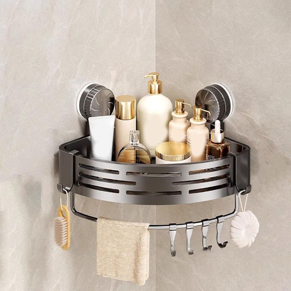 Wall Mounted Suction Cup Triangle Storage Rack Plastic Suction Cup Shower Shelf  Bathroom