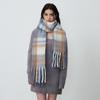 Women Winter Thick Warm Plaid Tassel Imitation Cashmere Scarf Shawl