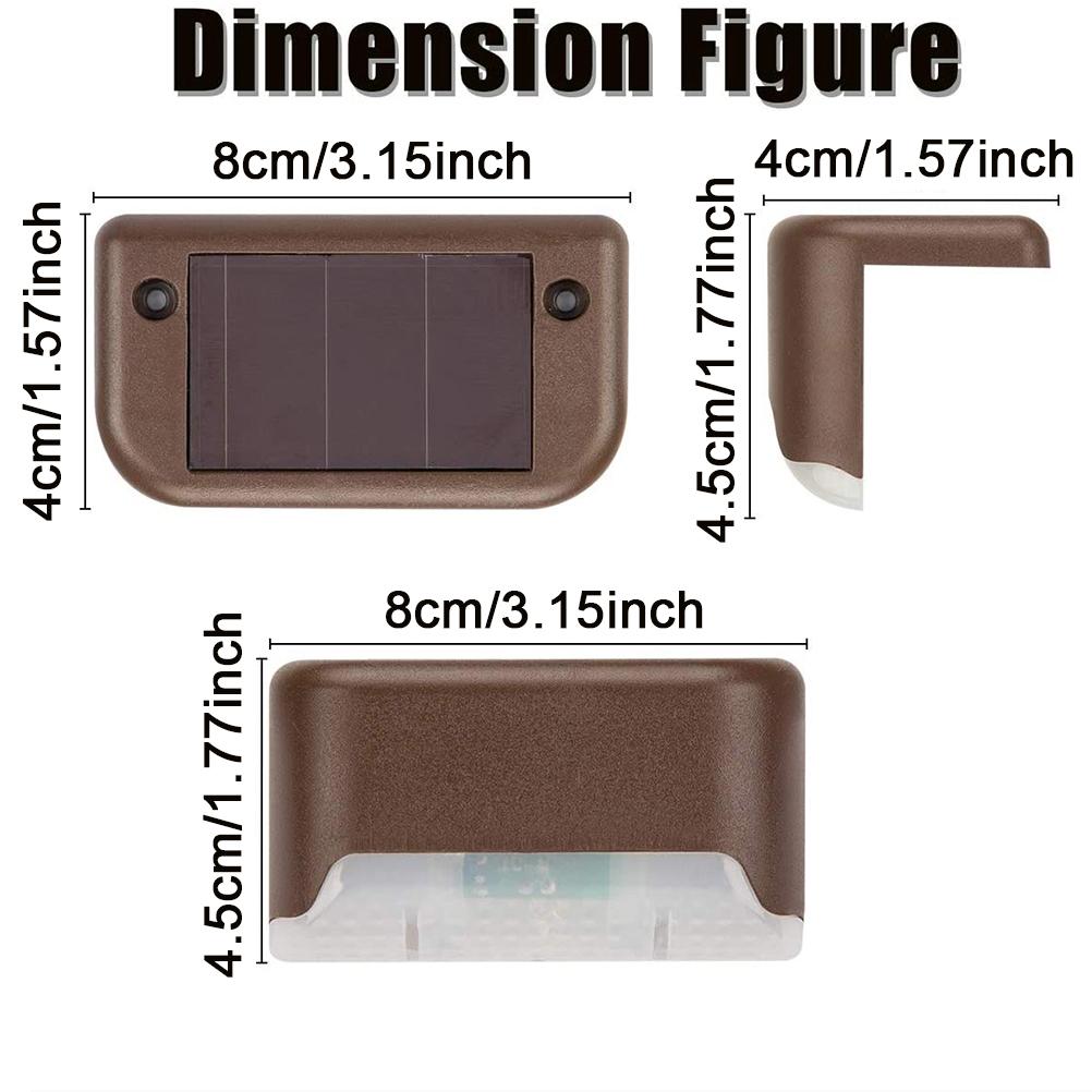 4 Pack LED Solar Deck Lights Waterproof for Garden Pathway Yard Patio