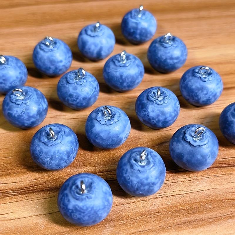 8 Stück Blaubeer-Form Niedliche Ornamente Frucht-Anhänger Schmuckherstellung DIY Halsketten Armbänder Ohrringe Schlüsselanhänger Zubehör