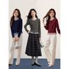 Women's Academy Style Faux Two-Piece Knit Sweatshirt