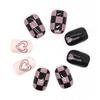 Women Fake Nails with Loving Heart Pattern Easy To Remove Fake Nails for Professional Salon Daily Use