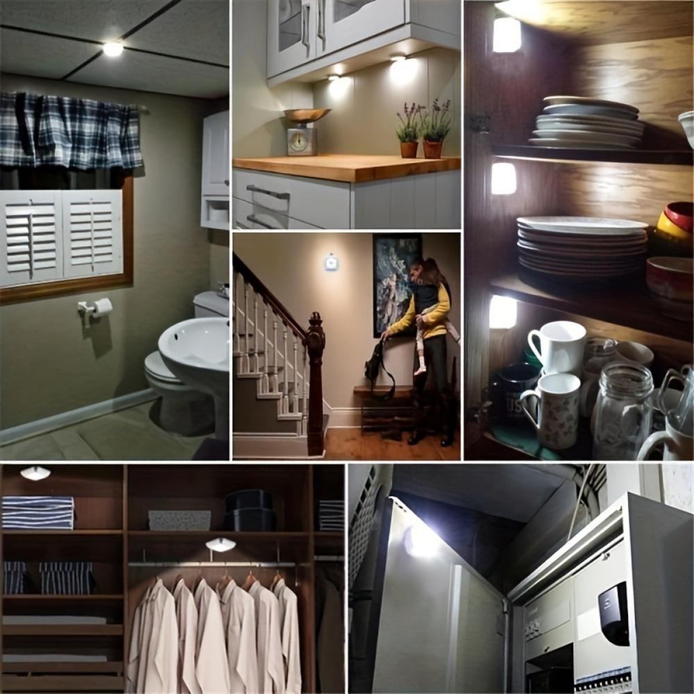 1pc 6LED Wireless Motion Sensor Night Light, LED Wall Lamp for Bedroom, Corridor, Cabinet Under Light, Indoor Decoration(3 AAA, Not Included)