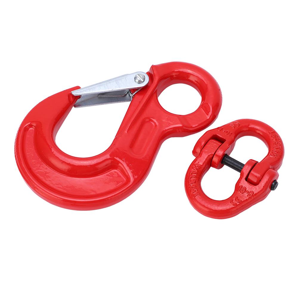 3.15 Tons Lifting Hook with Latch Eye Sling Hook Double Ring Buckle Set Crane Hoisting Hardware
