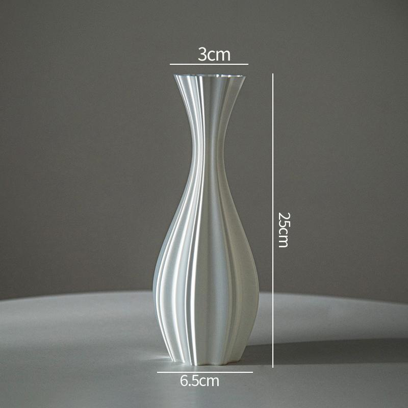 White Imitation Ceramic Vase Modern Simple Plastic Vase INS Flower Arrangement Ornaments Artistic Aesthetic Home Decoration