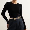 Metal Waist Chain Charm Bikini Belly Belt Elegant Flower Body Chain  Party