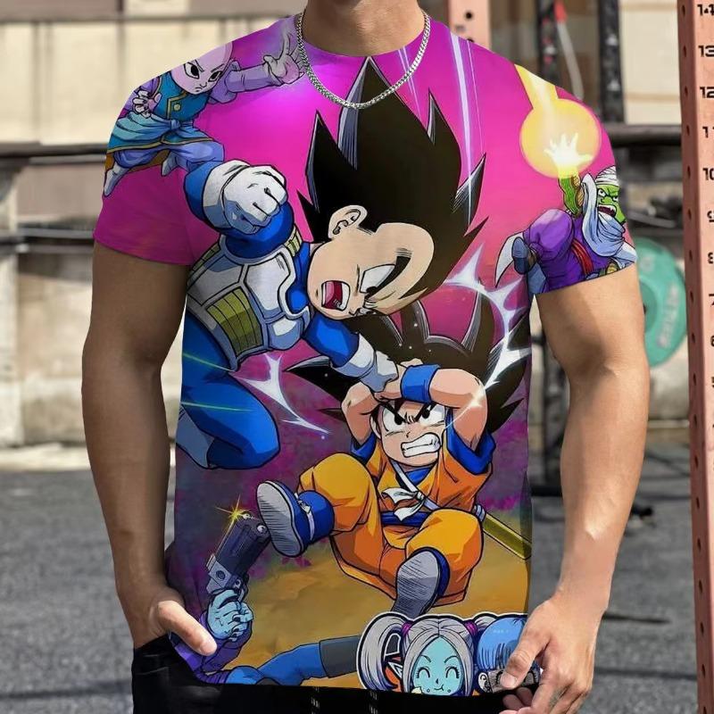 2026 Summer Dragon Ball T Shirt Kids Tops Tee Anime Figures Son Goku Super Saiyan XXS