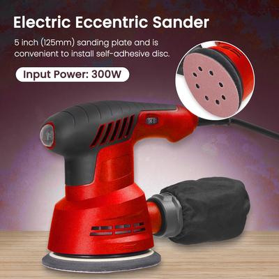 300 W tragbarer elektrischer Exzenterschleifer 5 Zoll 125 mm Schleifplatte Elektroschleifer Holzverarbeitung