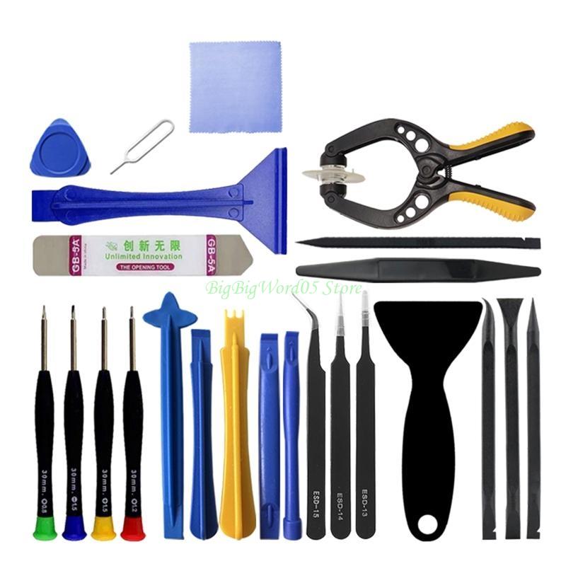 24TE Opening Pry Tool Professional Phone Repair Kit with Spudger Tweezers Screwdrive Repair Screwdriver Set for Smartphones