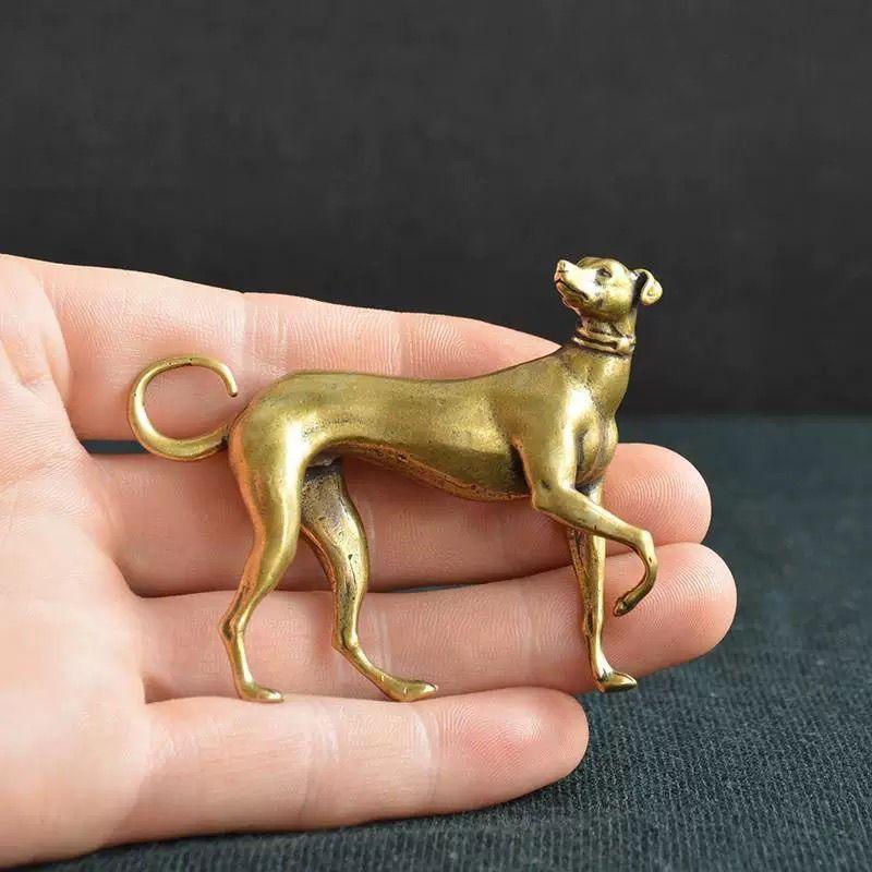 1 ks Vintage měděné zvířecí miniatury figurky dekorace dárky masivní mosaz věrný pes stolní ozdoby domácí dekorace řemesla