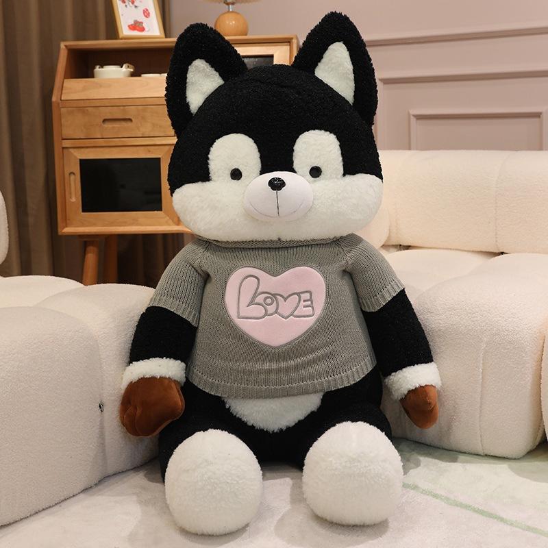 Large Clothed Husky Doll Plush Toy Dog Dog Doll Girl Sleeping Soothing Ragdoll Birthday Gift