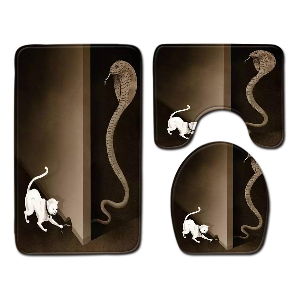 Philosophical Meaning Bathroom Floor Mat Three-Piece Bathroom Carpet Toilet Mat Set Door Mat Bathroom Non-Slip Mat