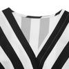YYFS Women's Fashion Casual Summer Spring Stripe Print Short Sleeve V-Neck Blouses & Shirts