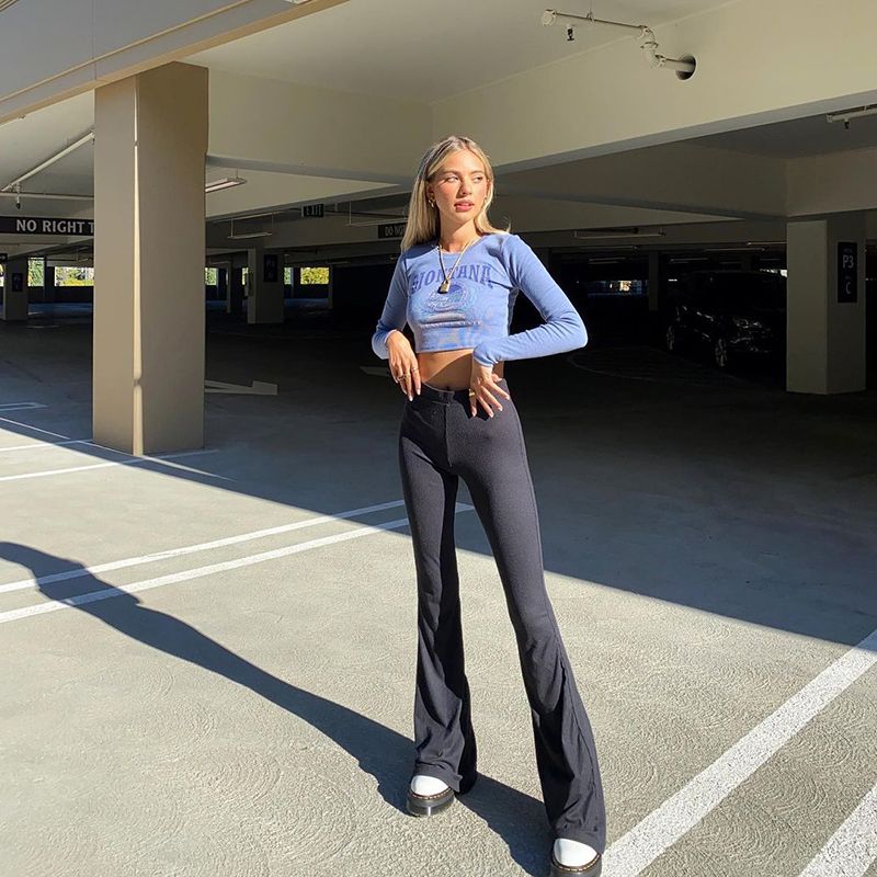 

Черные Стройнящие С Высокой Посадкой Тонкие Облегающие Клеши Black L (65.00 kg-75.00 kg