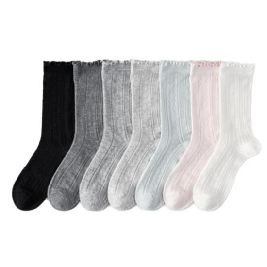Women's Mulberry Silk Ruffle Lace Mid-Calf Summer Socks - Cool, Breathable, Thin Postpartum Comfort