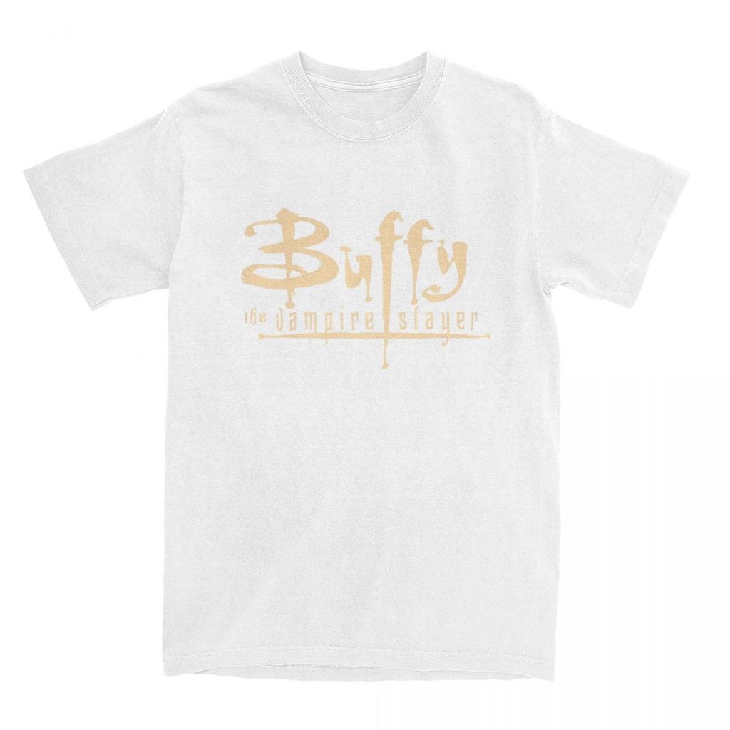 Creative Buffy The Vampires Slayer T-Shirt for Men O Neck Pure Cotton T Shirt TV Series Short Sleeve Tees 4XL 5XL Tops
