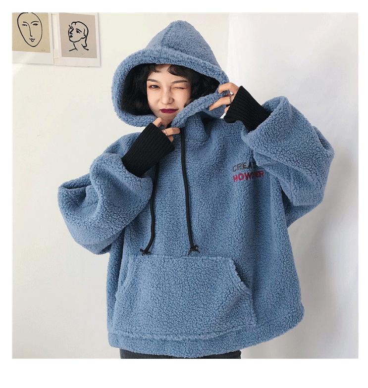 Women's Winter Two-Piece Lambswool Fleece Hoodie - Korean Style Casual Jacket 2026