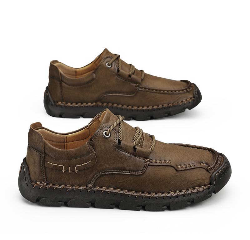 

38-48 Мужская Модная Повседневная Спортивная Обувь Большого Размера Классическая Кожаная Обувь Ручной Работы Уличная Повседневная Кожаная Обувь 48 хаки