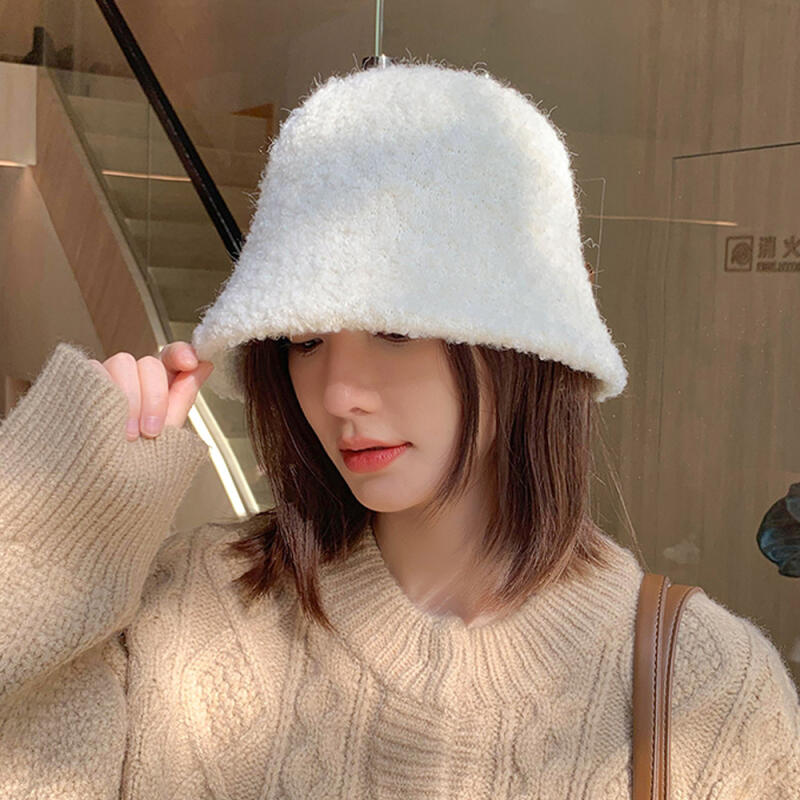 Winter Fleece Hat Women s Poggle Bucket Hat black
