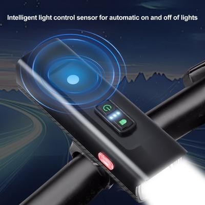 Bisiklet Sensörlü Far Modları Ayarlanabilir Hafif Su Geçirmez Şarj Edilebilir MTB Yol Dağ Bisikleti Gece Sürüşü LED Ön Lamba