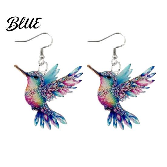 Lady Ear Jewelry 1 Pair Acrylic Colorful Bird Dangle Earrings