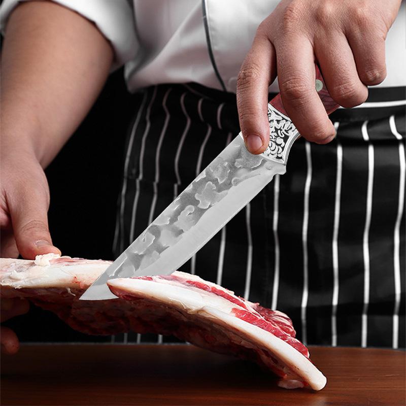 Ausbeinmesser aus Edelstahl, Küchenfilet, Fischmesser, Kunststoffgriff, Fleischerbeil, Fleisch, Obst, Gemüse, Kochmesser mit Abdeckung