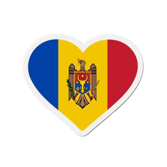 Aimant Coeur Drapeau Moldavie - Multicolore - 8 cm - 50 pièces - Résine synthétique - Mixte