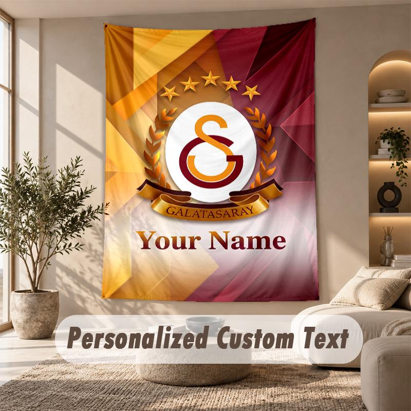 Tapestry Custom Name Text, Wall Hanging Tapestry Home Room DecorGalatasaray FC
