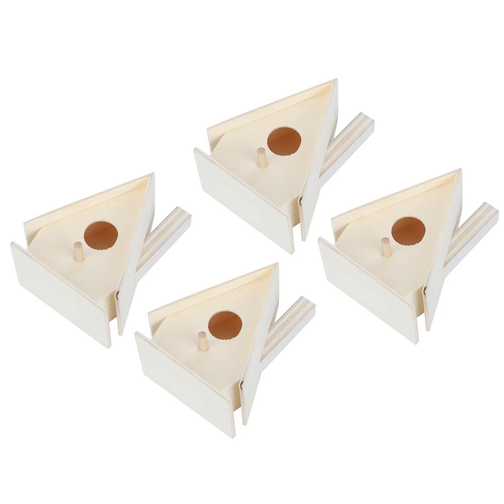 4Pcs Outdoor Hanging Wooden Bird House Nests Nesting Cage Garden Decoration Ornament