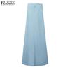 ZANZEA Women Casual Round Neck Summer Sleeveless Dress