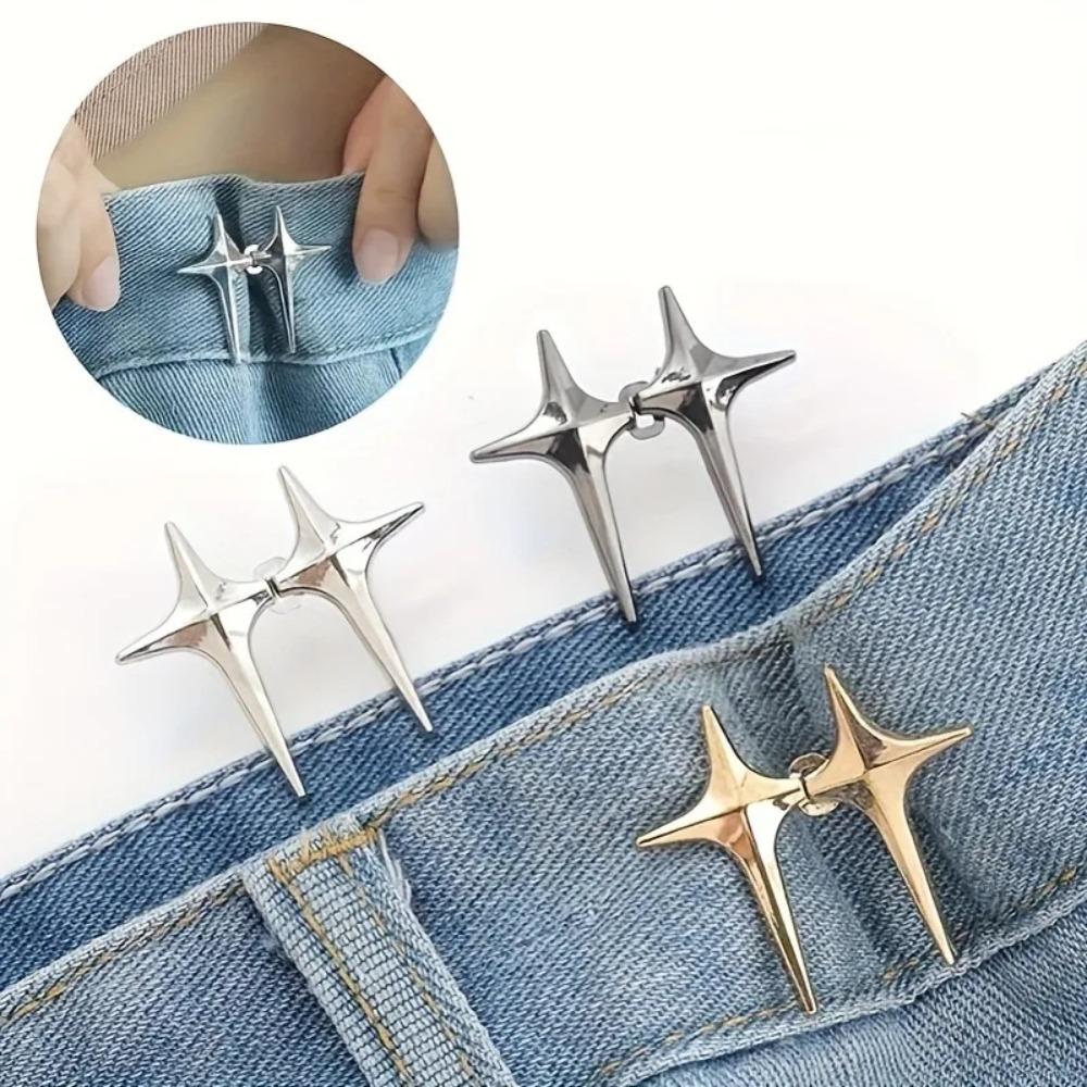 1 Pair Star Waist Buckle Detachable No Sew Decorative Buttons Household Waist Adjustment Fashion Accessories