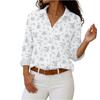 Women's Shirt With Floral Print Buttons, Long Sleeved Casual Regular Shirt  Blouses Casual Plus Size Basic Tops