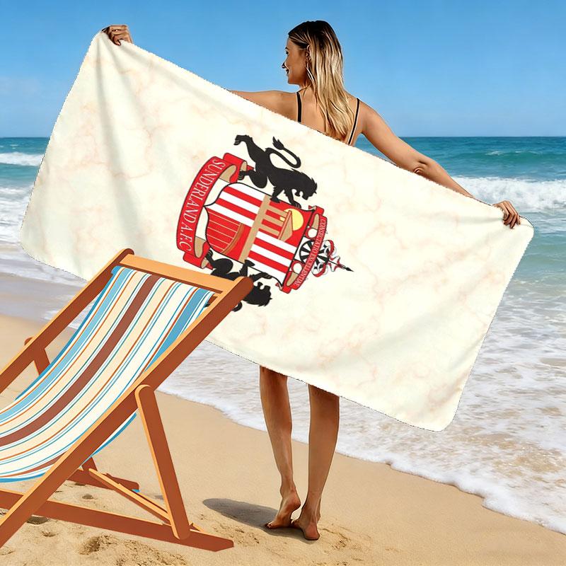 Asciugamano da Spiaggia con Stampa del Logo del Sunderland Association Football Club, Asciugamano Grande Morbido Asciugatura Rapida per Spiaggia Campeggio Nuoto