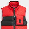 Coach Color Block Stand Collar Zipper Sleeveless Down Jacket Men outerwear Red CL599-RED