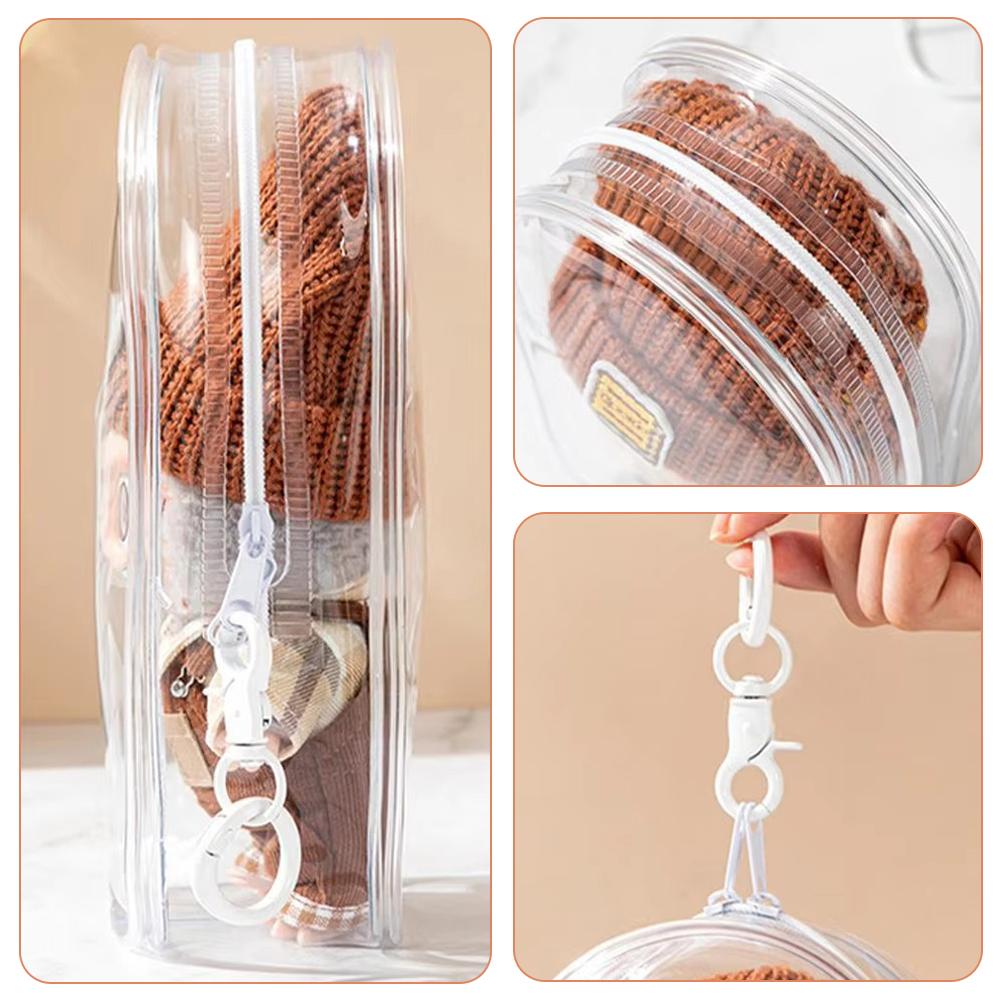 Portable Clear Display Bag For Characters Toys All Round Protected Labubu Doll Storage Pouch For Fans