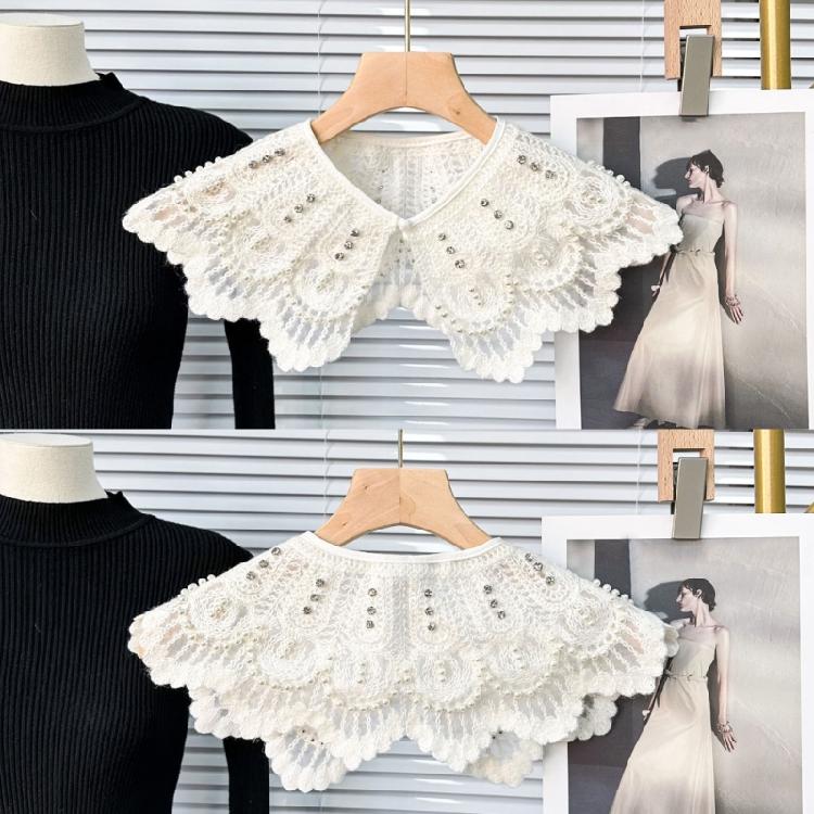 Floral Shirt Collar Detachable Embroidery Faux Collar Female Clothes Accessories