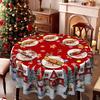 Christmas Snow Tablecloth, Snowman Gift House Waterproof Tablecloth, Seder Party Holiday Decoration Cloth
