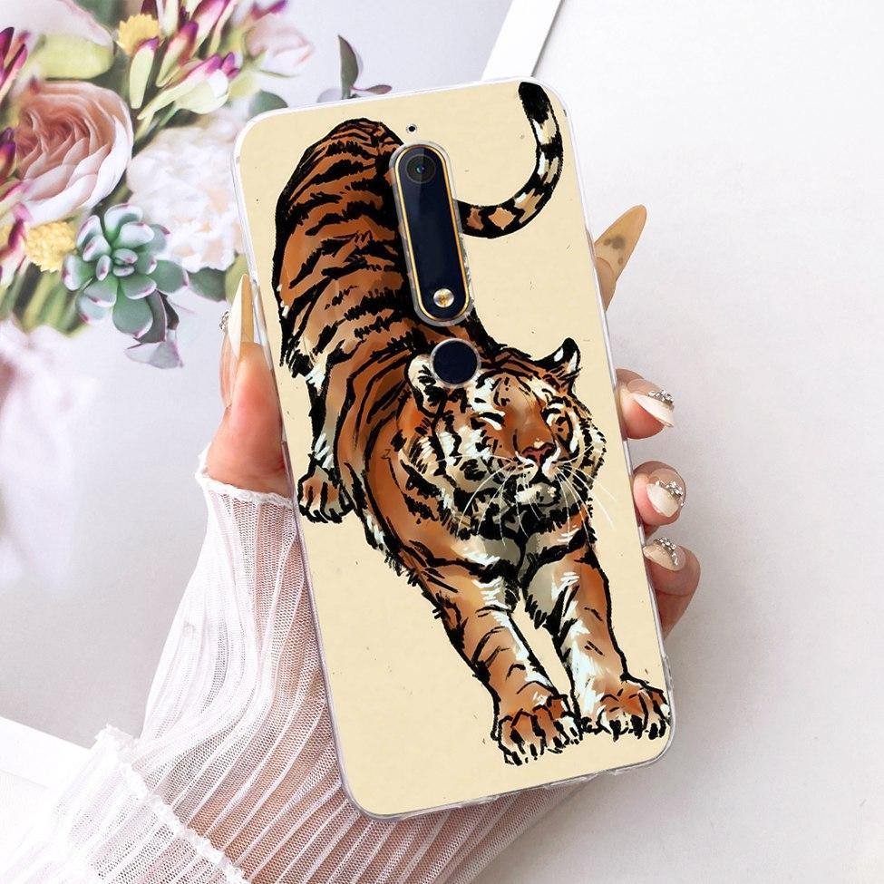 For Nokia 6 2018 Clear Case Cover Aesthetic Luxury Cute Cat Fashion Butterfly Funny Painted Phone Casing
