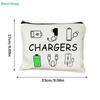 Cute Tech Gadget Pouch – Doodle Print “CHARGERS” Zipper Bag for Cables, Chargers & Earbuds