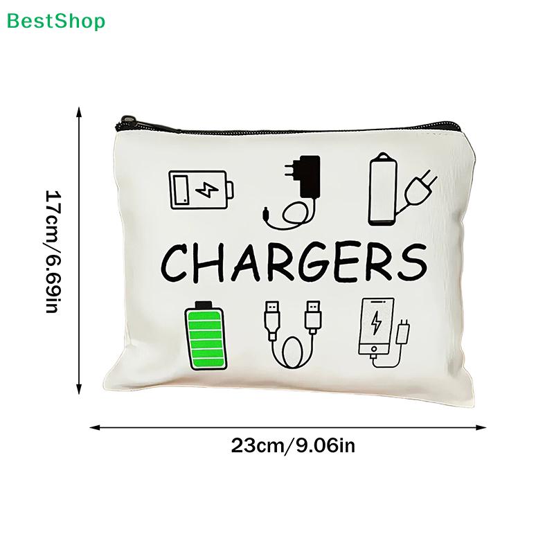 Cute Tech Gadget Pouch – Doodle Print “CHARGERS” Zipper Bag for Cables, Chargers & Earbuds