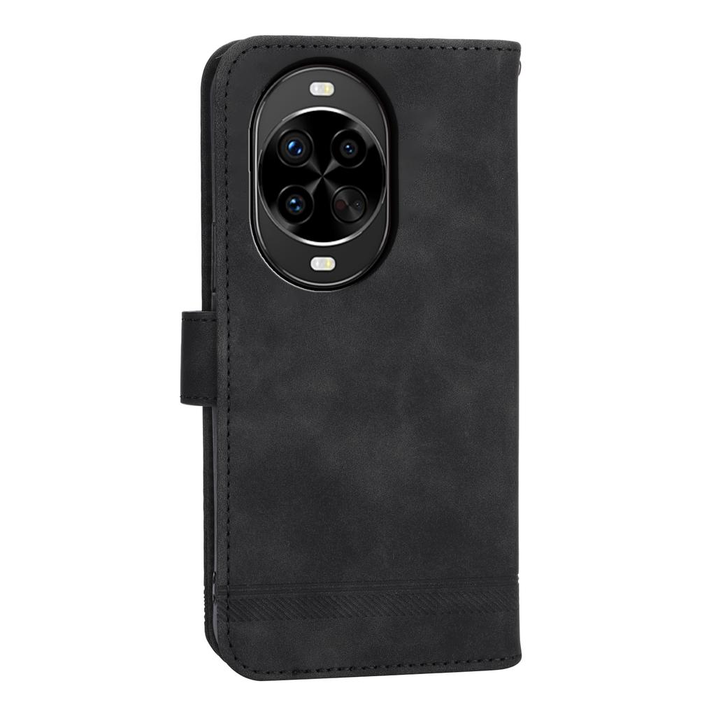 DIERFENG DF-03 For Huawei nova 14 Pro 5G Case Lines Imprint Wallet Leather Phone Cover with Wrist Strap