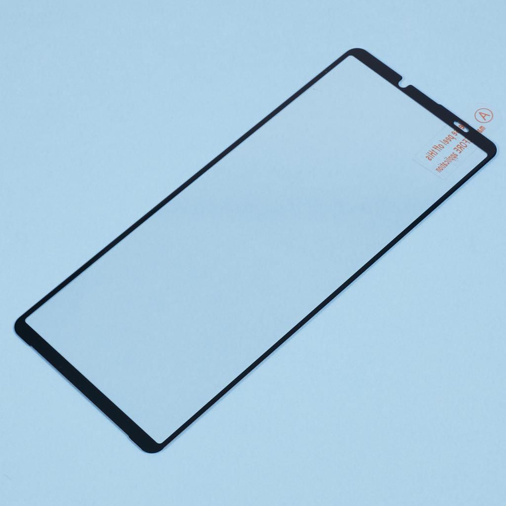 For Sony Xperia 10 VI Tempered Glass Electroplating Anti-Fingerprint Silk Printing Full Glue Screen Protector