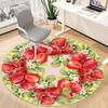 1pc Strawberry Wreath Office Round Rug, Carpet for Office, Gaming, Lightweight Round Floor Mat yy260208020