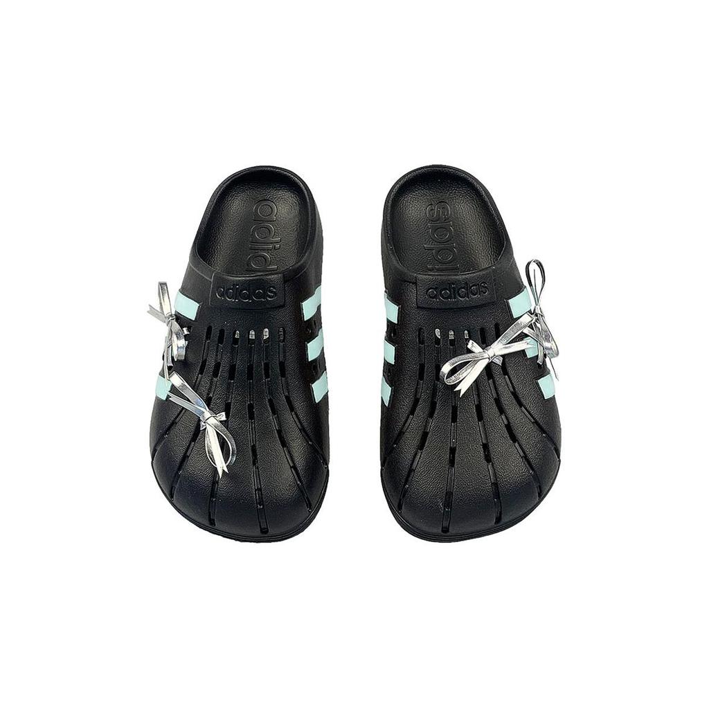 Adidas ADILETTE CLOGS Abrasion Resistant Closed Toe Slippers Unisex Black Green GZ5886(Team1311-)